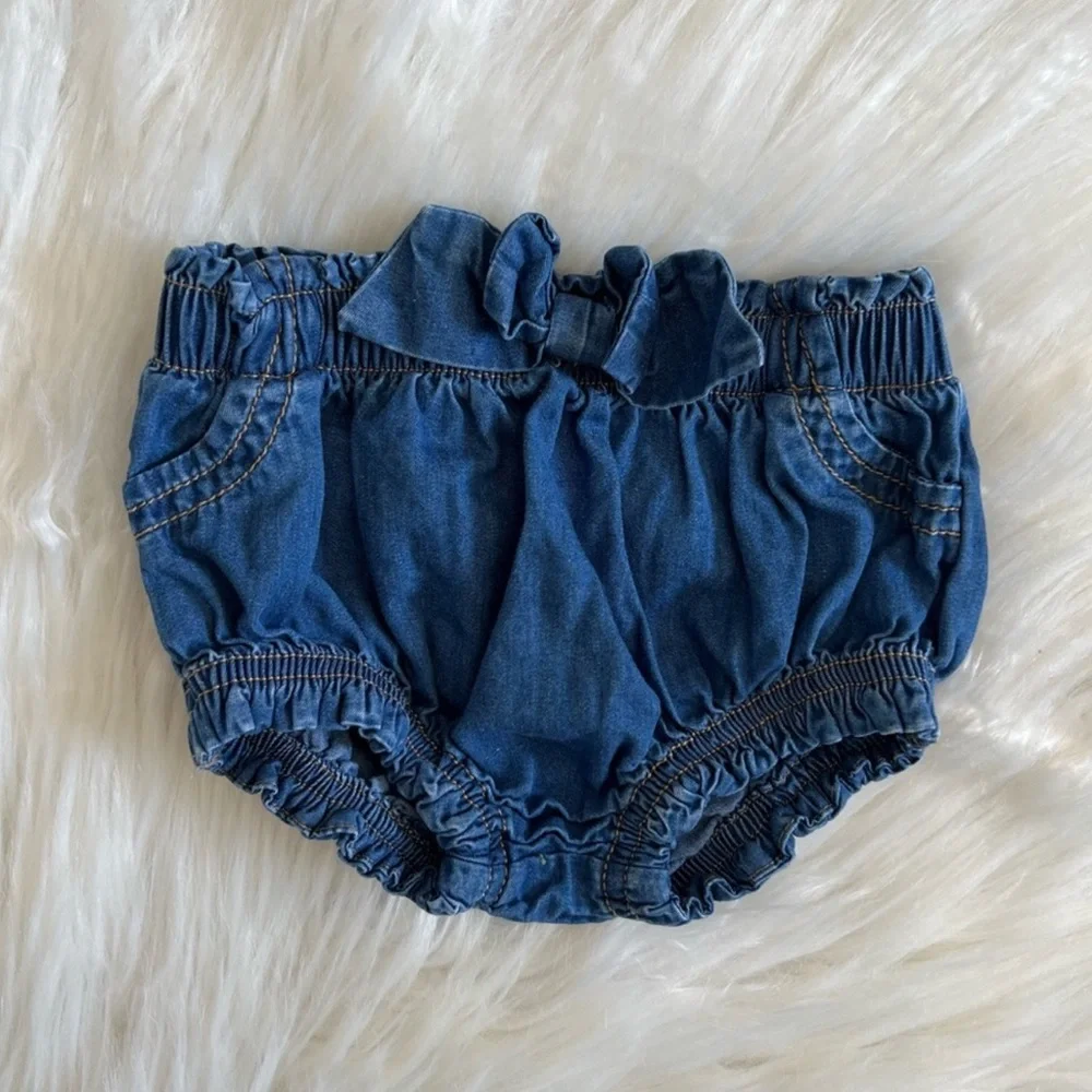 Cat & Jack Denim Diaper Cover with Bow